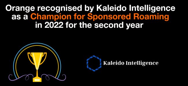 Orange recognised by Kaleido Intelligence as a Champion for Sponsored Roaming in 2022 for the second year